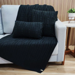 KIT MANTA SOFA TRICOT IRIS 150X90cm + 2 CAPA DE ALMOFADA - loja online