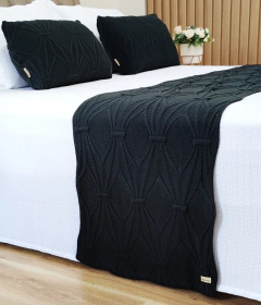 KIT PESEIRA BRENDA QUEEN* PESEIRA TRICOT 230X60cm + 2 CAPAS DE ALMOFADAS - loja online