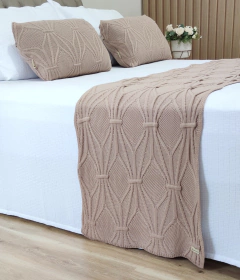 Imagem do KIT PESEIRA BRENDA QUEEN* PESEIRA TRICOT 230X60cm + 2 CAPAS DE ALMOFADAS