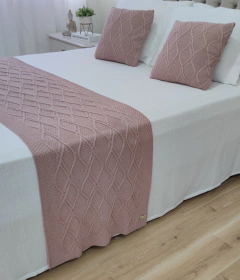 KIT RUBIA CAMA QUEEN * PESEIRA TRICOT 230X60cm + 2 CAPAS DE ALMOFADA - loja online
