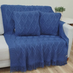 KIT MANTA TRICOT LUNA 90X150cm + 2 CAPAS DE ALMOFADAS 45x45cm na internet