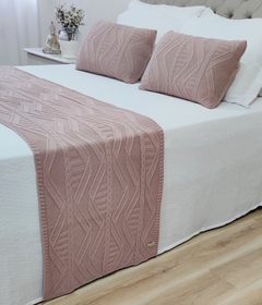 KIT HELENA CAMA SOLTEIRO * PESEIRA TRICOT 150X60cm + 2 CAPA DE ALMOFADA