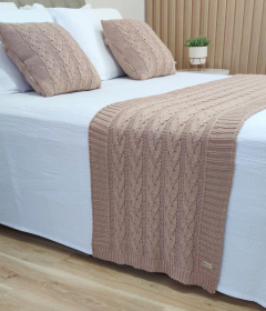 KIT VITÓRIA CAMA SOLTEIRO * PESEIRA TRICOT 150X60cm +2 CAPA DE ALMOFADA
