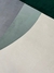 Tapete orgânico em cores off-white, verde claro e granito.