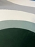 Tapete Kurve® com design em veludo nas cores azul marinho, azul petróleo, off-white, verde, verde claro e granito.