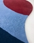 Tapete em nylon com bordas orgânicas, cores vinho, azul petróleo, azul marinho, bege e terracota, São José.