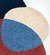 Tapete  com bordas orgânicas em nylon nas cores cobre, bege, azul petróleo e azul marinho, Tapete São José