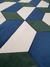 Imagem do Tapete 3D | Veludo Off-White, Verde e Azul Marinho