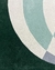 Tapete com bordas arredondadas em tons de verde escuro, prata, off-white e menta, São José.