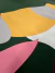 Tapete Sala Retangular | Verde, Amarelo e Rosa | Abstrato