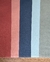 Tapete listrado em veludo com faixas nas cores azul, magenta, bege, coral, tiffany e verde.