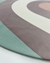 Tapete redondo com design de arco-íris em tons de verde claro, nude rosado, off-white e rosé gold, Tapetes São José