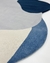 Tapete orgânico para quarto infantil em nylon nas cores off-white, azul marinho, prata e azul petróleo, Tapete São José