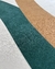 Close-up do tapete Bouclé Atenas nas cores gelo, terra e verde.