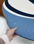 Tapete com bordas orgânicas em veludo nas cores off-white, terracota, azul marinho e azul petróleo, Tapetes São José