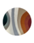 Tapete redondo com design em curvas nas cores bordô, cobre, terracota, bege gold, off-white, granito, taupe, verde claro e verde, São José.