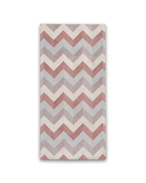 Tapete OUTLET | 1,20 x 2,40 m | Veludo | Creme, Nude, Rosé e Cinza | Coleção Chevron - comprar online