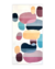 Tapete decorativo com formas abstratas nas cores vinho, bordo e azul, da Coleção Morada.