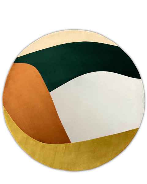 Tapete Dan | REDONDO | Ouro, Terracota, Bege Gold, Granito e Verde