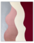 Tapete com design orgânico em cores granito, rosé gold, off-white e magenta.