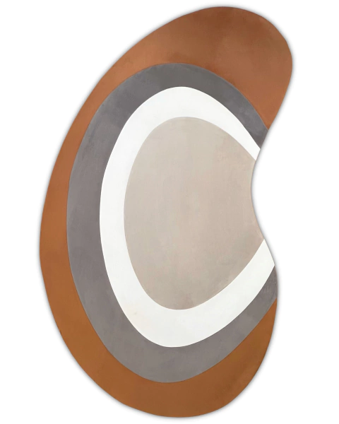 Tapete com design orgânico nas cores terracota, taupe, off-white e bege gold, São José.