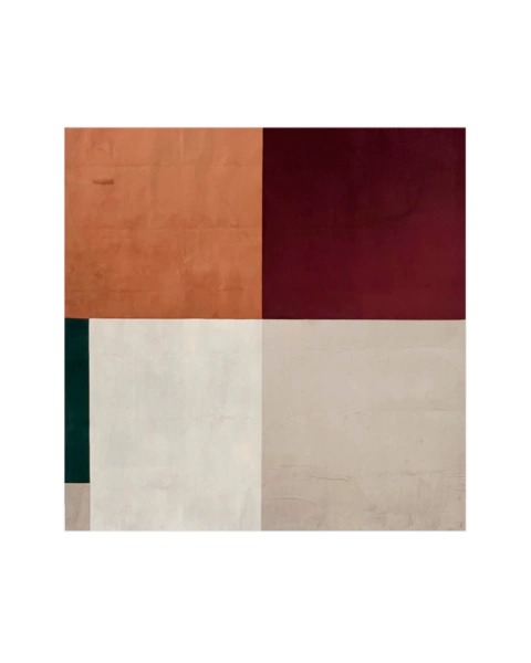 Tapete OUTLET | 2,35 x 2,36 m | Veludo | Bege, Verde, Vinho, Off-White e Terracota | Coleção Porto - comprar online