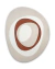 Tapete orgânico com design exclusivo em tons bege, terracota e off-white, formato irregular e padrão em círculos concêntricos