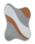 Tapete orgânico para sala nas cores nevoa, prata e caramelo da coleção Wave, confeccionado em nylon Econyl, com design exclusivo e formato irregular moderno.