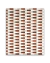 Tapete retangular para sala 2,5 x 3,0 m nas cores terracota, off-white e bege, com padrão geométrico de faixas da Coleção Faixas.