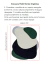 Guia para medir bordas orgânicas de um tapete com design em prata, off-white, verde escuro e preto, Tapetes São José