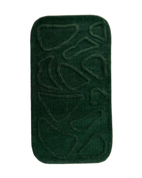 Tapete OUTLET | 1,95 x 1,07 m | Nylon DUAS ALTURAS | Verde Escuro | Liso - comprar online