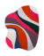 Tapete com design orgânico em nylon, cores vibrantes incluindo pink, off-white, azul petróleo, laranja, prata e uva, São José.