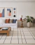 Tapete Sala Retangular | Econyl | Off-White, Bege, Terracota e Azul-Marinho | Coleção Slim