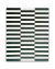 Tapete retangular para sala com padrão de faixas horizontais nas cores verde e off-white