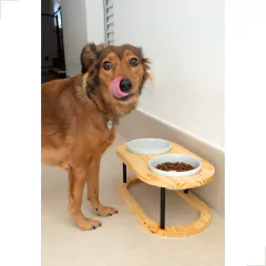 Comedouro Elevado Tom Duplo M - Mádela - Comedouros elevados, mobiliário e acessórios para cães e gatos