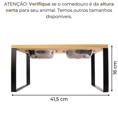 Comedouro Elevado Nala Duplo M - Mádela - Comedouros elevados, mobiliário e acessórios para cães e gatos