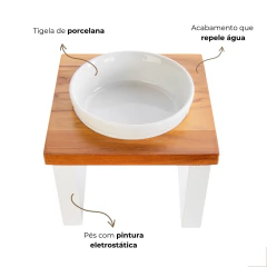 Imagem do Comedouro elevado Ozzy em Teca simples P