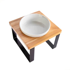 Comedouro elevado Ozzy em Teca simples P na internet