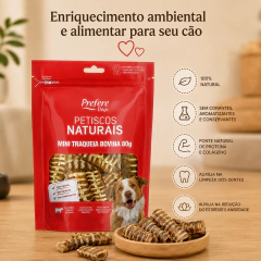 Petisco para cães mordedores desidratados mini tranqueia bovina - comprar online