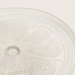 Pie de torta vidrio sunflowers mandala 30cm - comprar online