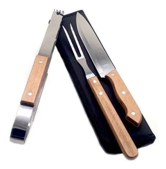 SET DE ASADO EN ESTUCHE 3 PIEZAS CABO MADERA - comprar online