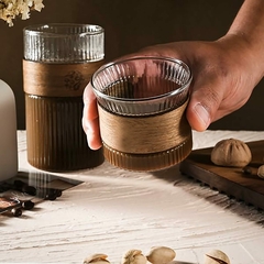 Taza jarro cafe con madera 125cc