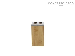 Porta cepillo bamboo cuadrado