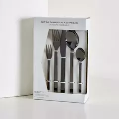 SET DE CUBIERTOS DE 20 PIEZAS LINEA HILTON NEGRO - comprar online