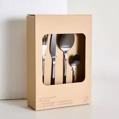 SET DE CUBIERTOS DE 16 PIEZAS LINEA BEAN NEGRO - comprar online