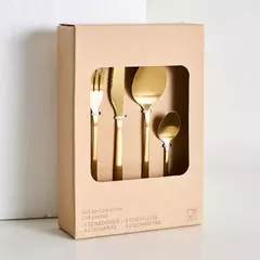SET DE CUBIERTOS DE 16 PIEZAS LINEA BEAN DORADO - comprar online