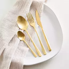 SET DE CUBIERTOS DE 16 PIEZAS LINEA BEAN DORADO en internet