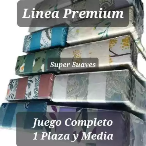 Juego Sabanas PREMIUM Algodon Touch .Estampadas o Lisas de 1 Plazas y Media.
