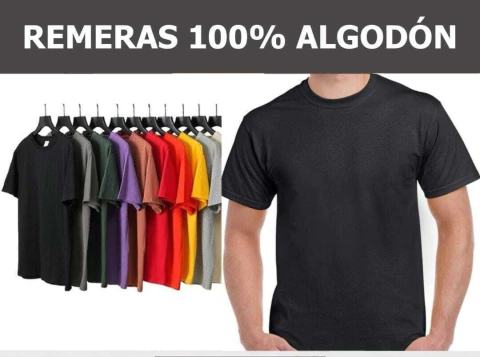 Remeras Lisas 100% Algodon Oferta Cuello Redondo - comprar online