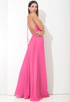 Vestido Decote Profundo Pink